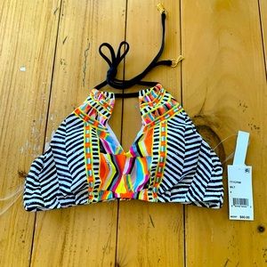 Trina Turk Halter Bikini Top with Removable Pads Size 4 New with Tags.